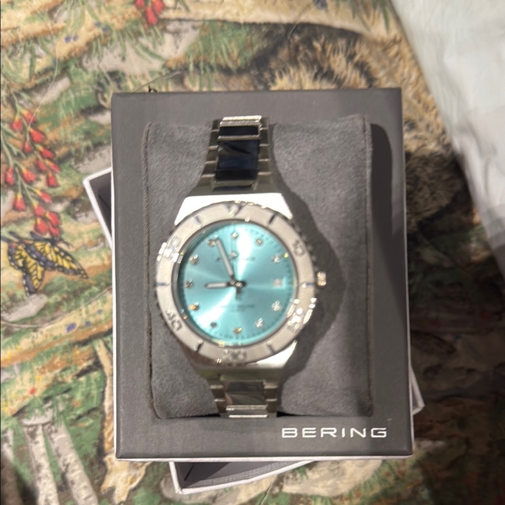 Bering Silver and Blue Women's Watch